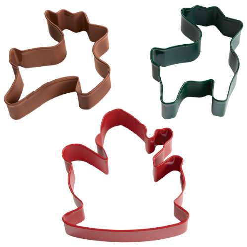 Santa and Reindeer 3 pc Cookie Cutter Set - Click Image to Close